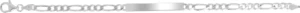 Bracelet identit.figaro.alt1 et 3 ag925rh argent gris rhodié