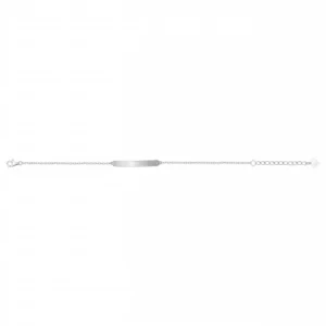 Bracelet la garçonne diamant argent 925, 1dia 0,015cts 16 et 3cm gris rhodié