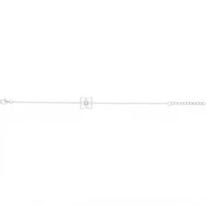 Bracelet la garçonne diamant argent. 925 et 1 diamant 0,015 cts 16 et 3cm gris rhodié