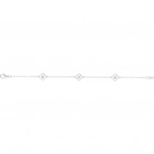 Bracelet la garçonne diamant argent. 925 et 1 diamant 0,015 cts 16 et 3cm gris rhodié
