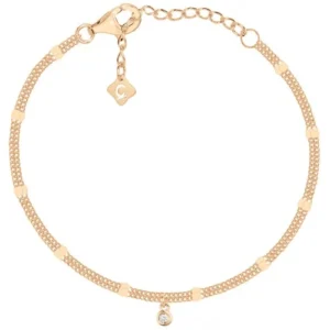 Bracelet la garçonne diamant pl.or eo 3mor 750 1000 et 1 diamants 0,015cts 16 et 3cm jaune