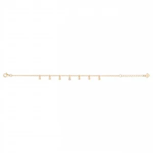 Bracelet la garçonne diamant pl.or jaune 3mor 750 1000, 1dia 0,015cts 16 et 3cm