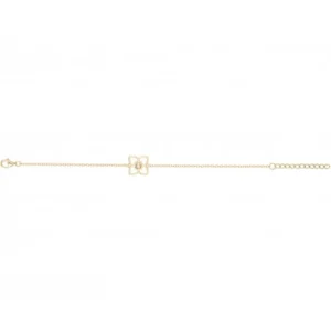 Bracelet la garçonne diamant plaque or 3 microns et 1 diamant 0,015 cts 16 et 3cm jaune
