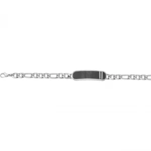 Bracelet phebus acier 316l, carbone forgé, 19.5 et 1.5cm gris