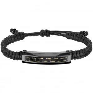 Bracelet phebus acier ipn carbone jaune 18 25cm