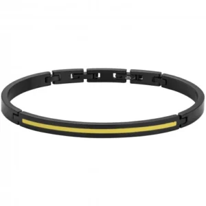 Bracelet phebus acier ipn laque jaune 55*65mm noir