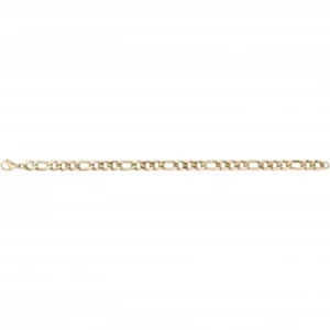 Bracelet phebus gourmette acier ipg maille -21cm jaune