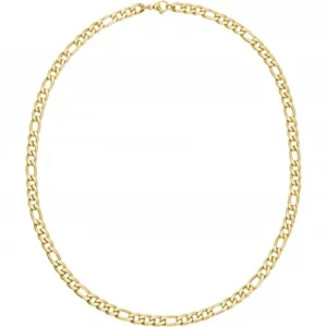 Bracelet phebus gourmette collier acier ipg maille -55cm jaune