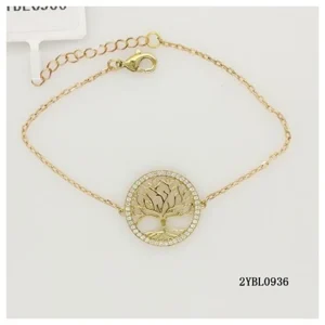 Bracelet pl.or 3m14k 46 oxydes de zirconium -16 et 3cm plaqué or jaune