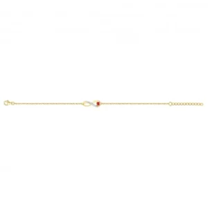 Bracelet pl.or 3m14k 9 oxydes de zirconium -16 et 3cm plaqué or jaune