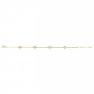 Bracelet pl.or 3m14k et 28 oxydes de zirconium 16 et 3cm plaqué or jaune