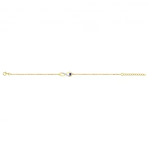 Bracelet pl.or 3m14k oxydes de zirconium et cz synth.-16 et 3cm plaqué or jaune