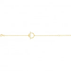 Bracelet plaque. or 3m 13 oxydes de zirconium bico b j 16 et 3cm jaune