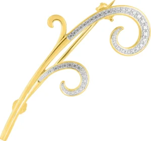 Broche plaqué or et rh jaune