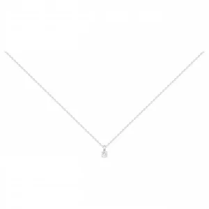 Collier argent. 1 oxydes de zirconium 42 et 3cm gris rhodié
