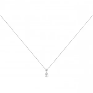 Collier argent.2 oxydes de zirconium blanc 42 et 3cm gris rhodié
