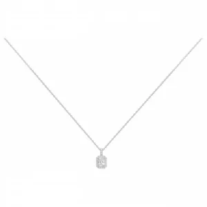 Collier argent. 22oxydes de zirconium -42 et 3cm gris rhodié