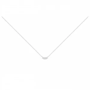Collier argent. 3 oxydes de zirconium 42 et 3cm gris rhodié