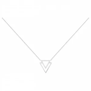 Collier argent. 33 oxydes de zirconium gris rhodié