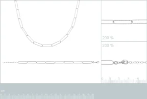 Collier argent 925 rhodié gris