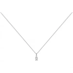 Collier argent. et 4 oxydes de zirconium 42 et 3cm