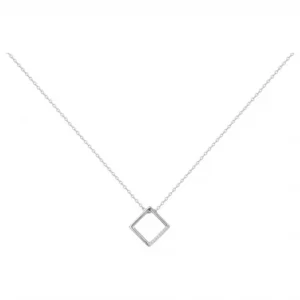 Collier argent et 9oxydes de zirconium blancs 42 et 3cm gris rhodié