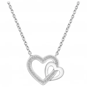 Collier argent. oxydes de zirconium 42 et 3cm gris rhodié