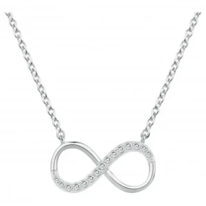 Collier argent. oxydes de zirconium 42 et 3cm gris rhodié