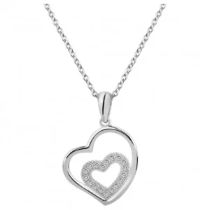 Collier argent. oxydes de zirconium 42 et 3cm gris rhodié