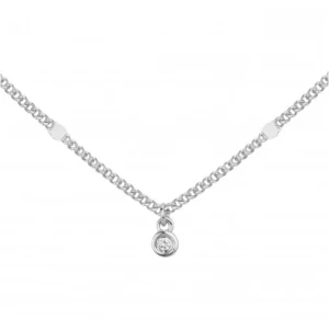 Collier la garçonne diamant argent. 1 diamants 0,015cts 45 et 5cm gris rhodié