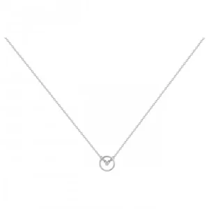 Collier la garçonne diamant argent. 925, 1dia 0.015cts 42 et 3cm gris rhodié