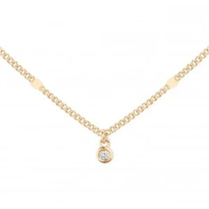 Collier la garçonne diamant pl.or eo 3mor 750 1000 et 1 diamants 0,015cts 45 et 5cm jaune