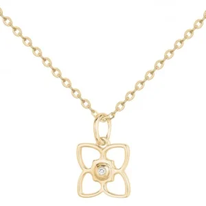 Collier la garçonne diamant plaque or 3 microns et 1 diamant 0,015 cts 40 et 5cm jaune