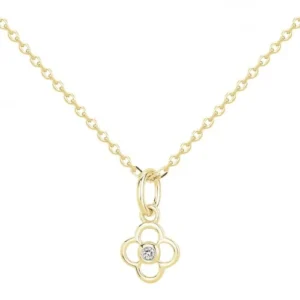 Collier la garçonne diamant plaque or 3 microns et 1 diamant 0,015 cts 40 et 5cm jaune