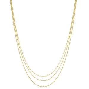 Collier n°3 acier doré, perles miyuki jaune