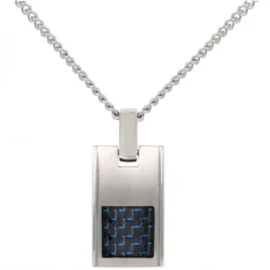 Collier phebus acier carbone bleu 50 et 5cm gris