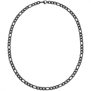 Collier phebus acier et ip vintage 55cm noir