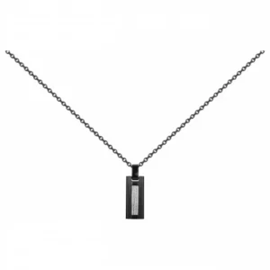 Collier phebus acier ipn câble blanc 50 et 5cm noir