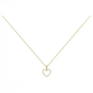 Collier pl.or 3m14k 22 oxydes de zirconium -42 et 3cm plaqué or jaune
