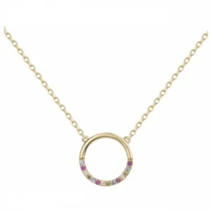 Collier pl.or eo 3m14k 14 oxydes de zirconium 42 et 3cm plaqué or jaune