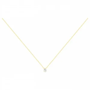 Collier plaqué or 1oxydes de zirconium 42 et 3cm jaune