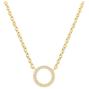 Collier plaque or 3 microns jaune. 20 oxydes de zirconium blanc 42 et 3cm
