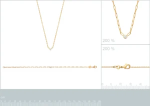 Collier plaqué or 750 3mic oxydes de zirconium jaune