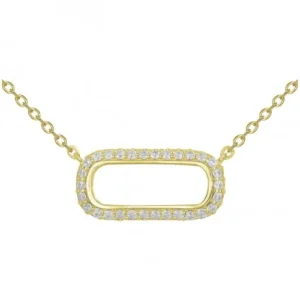 Collier plaque or et 90 oxydes de zirconium 42 et 3cm jaune