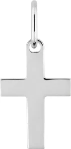 Pendentif croix or 750/1000 blanc Gris rhodié