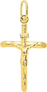 Pendentif croix or jaune christ Or 750/1000
