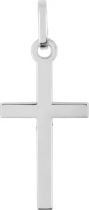 Pendentif croix tout métal or 375/1000 blanc Gris rhodié