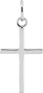 Pendentif croix x ag925rh argent gris rhodié
