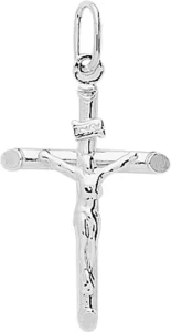 Pendentif croix x ag925rh argent gris rhodié