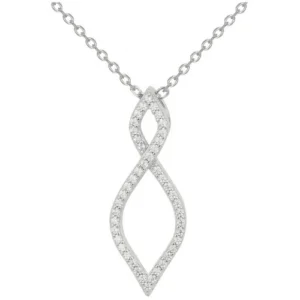 Pendentif empierré argent. 925 et 44 oxydes de zirconium 42 et 3cm gris rhodié